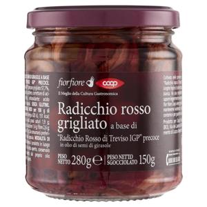 Radicchio rosso grigliato a base di "Radicchio Rosso di Treviso IGP" in olio semi di girasole 280 g