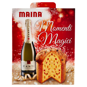 Maina Momenti Magici il Gran Panettone 750 g + Canti Cuvée Dolce Heritage 75 cl