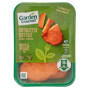 GARDEN GOURMET Cotoletta vegetariana sottile di soia e frumento (2 pezzi) 180g