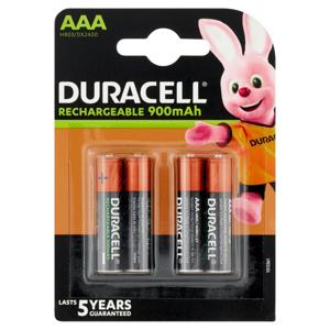 Duracell Rechargeable AAA 900mAh Prericaricate Batterie Ministilo Ricaricabili confezione da 4
