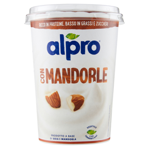 ALPRO Soia, con Mandorla con Calcio e Vitamine aggiunte, alternativa vegetale allo Yogurt 500g