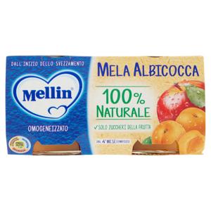 Mellin Mela Albicocca 100% Naturale Omogeneizzato 2 x 100 g