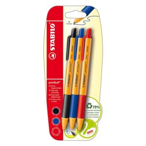 Set 3 penne Pointball rosso/nero/blu