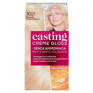 L'Oréal Paris Tinta Capelli Casting Creme Gloss, Senza Ammoniaca, 1021 Biondo Chiaro Perla