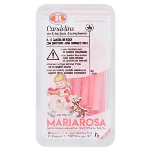 Mariarosa Candeline per la tua festa di compleanno Rosa 12 pz