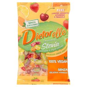 Dietorelle con estratto di Stevia Dure Limone, Arancia, Amarena e Fragola 140 g