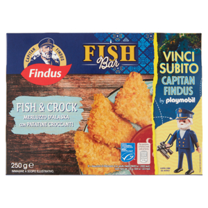 Capitan Findus Fish Bar Fish & Crock Merluzzo D'Alaska con Patatine Croccanti 250 g