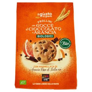 Libera Terra il giusto gusto del grano Frollini con Gocce di Cioccolato e Arancia Biologici 300 g