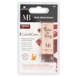 Miss Broadway Color&Care Rossetto Cremoso Colore Intenso Bordeaux n.01