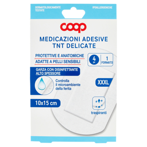 Medicazioni Adesive TNT Delicate 1 Formato 10 x 15 cm XXXL 4 pz