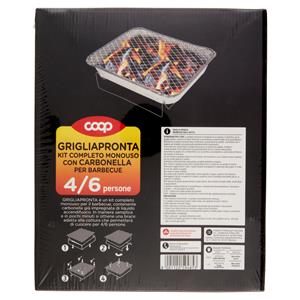 Grigliapronta Kit Completo Monouso con Carbonella per Barbecue 4/6 persone