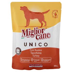 Migliorcane Unico Patè Rustico Tacchino per Cani Adulti >10 kg Taglia Media 300 g