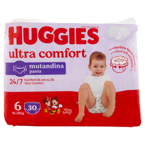 Huggies ultra comfort mutandina 6 15-25 Kg 30 pz