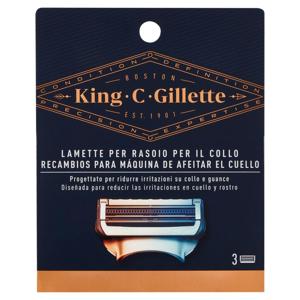King C. Gillette Lame di Ricambio per Rasoio da Uomo per il Collo 3 Ricariche