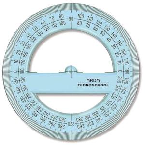 Goniometro in plastica 360° 12 cm Tecnoschool