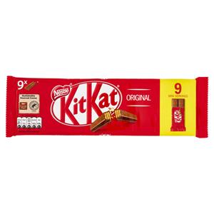 NESTLÉ KitKat Family Pack Wafer ricoperto di Cioccolato al Latte 9 snack da 20,7g