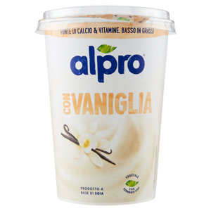 ALPRO Soia, Vaniglia con Calcio e Vitamine aggiunte, alternativa vegetale allo Yogurt 500g