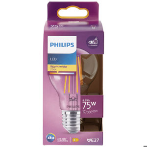 Lampadina LED goccia filamento 75W attacco E27 luce calda non dimmerabile