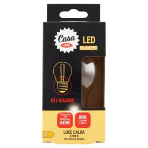 Led Filament Goccia 60W E27 Grande 806 Lm E Luce Calda 2700 K