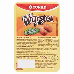 MINI WURSTEL POLLO CONAD 100G