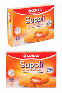 SUPPLI  ME DOMATE DHE MOCAREL CONAD 315 GR