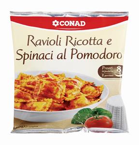 RAVIOLI ME RICOTTA DHE SPINAQ CONAD 600 GR