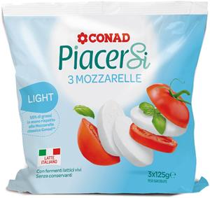 MOZZARELLA LIGHT PIACERSI CND 125X3