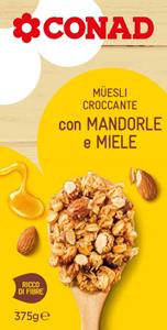 MUESLI CONAD CROCC.MIELE/MAND. 375G