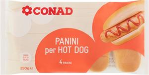 PANINI HOT DOG CONAD 4PZ GR. 250