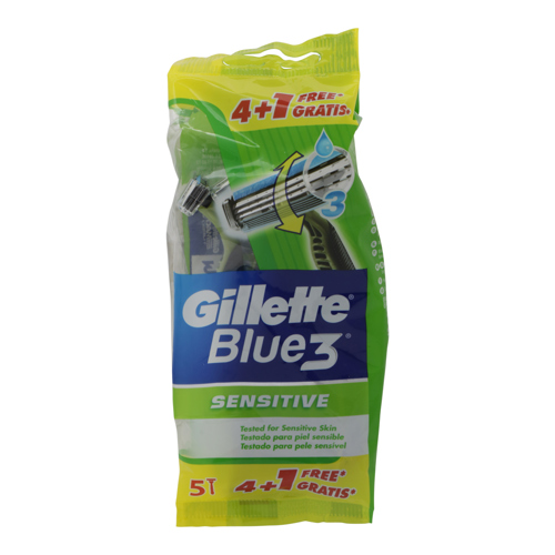 Gillette Blue3 Sensitive Usa&Getta - 4 Rasoi + 1 In Omaggio