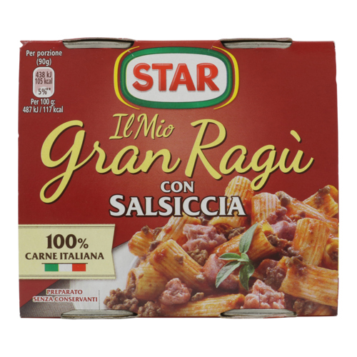 STAR GRAN RAGU SALSICCIA 180x2