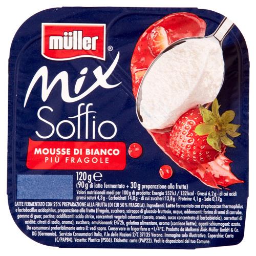 müller Mix Soffio Mousse di Bianco Più Fragole 120 g