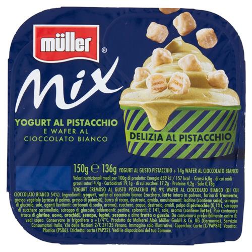 müller Mix Yogurt al Pistacchio e Wafer al Cioccolato Bianco 150 g