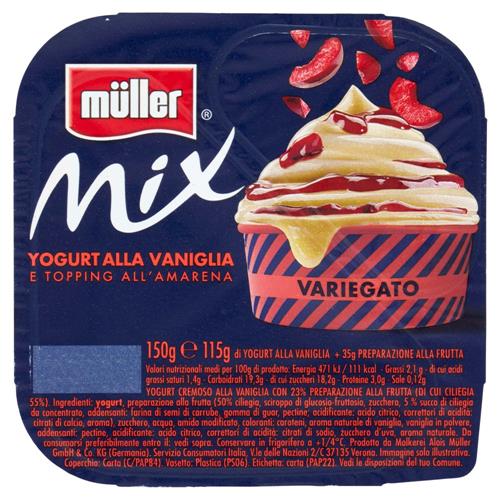 müller Mix Yogurt alla Vaniglia e Topping all'Amarena 150 g