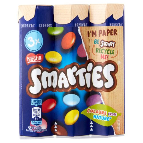 NESTLÉ Smarties Confetti ripieni di Cioccolato al Latte 3 tubi 34 g