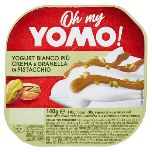 Oh my Yomo! Yogurt Bianco Più Crema e Granella di Pistacchio 140 g