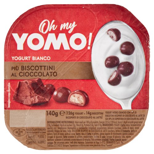 Oh my Yomo! Yogurt Bianco Più Biscottini al Cioccolato 140 g
