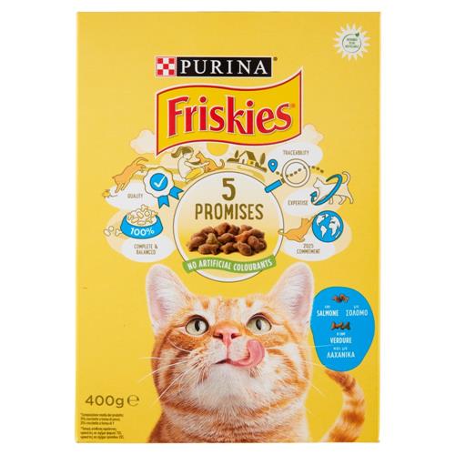 PURINA FRISKIES Gatto Adult Con Salmone e con Verdure 400 g