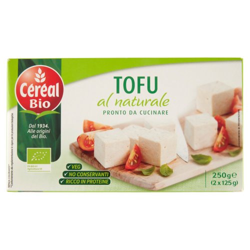 Céréal Bio, Tofu al Naturale, Vegano, Ricco di Proteine, Senza Coloranti e Conservanti - 2 x 125 g