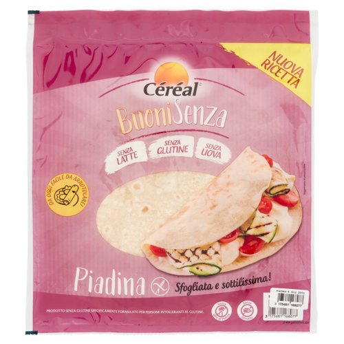 Céréal BuoniSenza Piadina Sfogliata senza latte, glutine e uova - 2 x 100 g