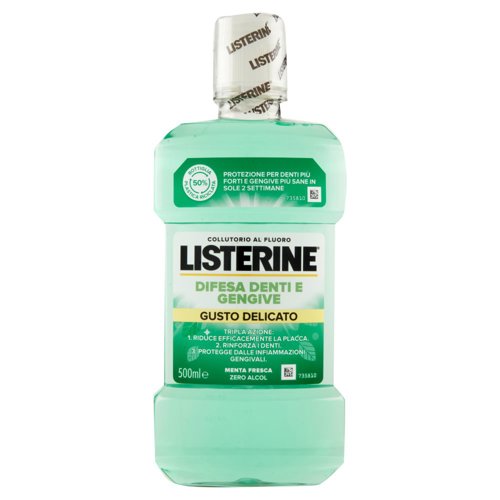 Listerine Difesa Denti e Gengive Gusto Delicato Menta Fresca 500 ml