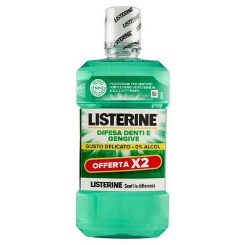 Listerine Difesa Denti e Gengive Gusto Delicato 0% Alcol 2 x 500 ml