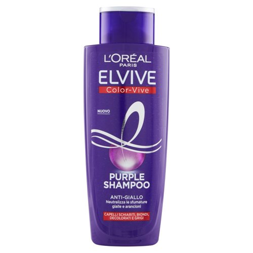 L'Oréal Paris Shampoo antigiallo Color Vive Purple, per capelli schiariti, biondi, grigi, 200 ml