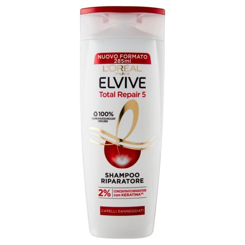 L'Oréal Paris Shampoo Elvive Total Repair 5, Per Capelli Danneggiati, 285 ml