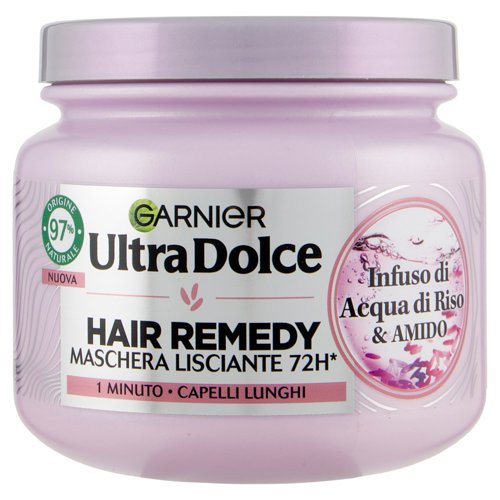 Garnier Ultra Dolce Infuso di Acqua di Riso & Amido, Maschera Lisciante 340 ml