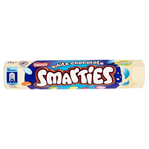 NESTLÉ Smarties White Maxi Tubo Confetti ripieni di Cioccolato Bianco tubo 120 g