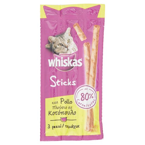 Whiskas Sticks Snack Gatto con Pollo 3 pezzi 18 g