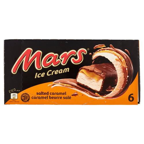 Mars Barretta Gelato al cioccolato e caramello salato, Multipack da 6 x 37.3 g