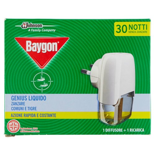 Baygon Genius Liquido Zanzare Comuni e Tigre 1 diffusore + 1 ricarica 21 ml