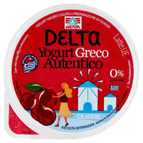 Delta Yogurt Greco Autentico 0% di Grassi Ciliegia 150 g